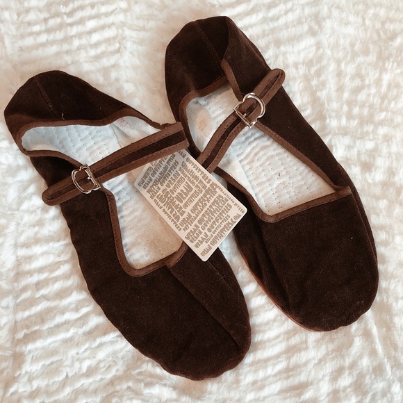 Urban Outfitters Shoes - *Sold* NWT Brown Velvet Mary Janes
